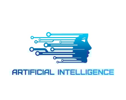 AI artificial intelligence icon, data technology vector