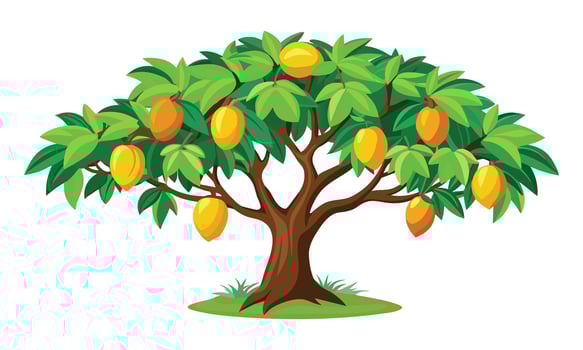 Mango tree isolated flat illustration on white background vector