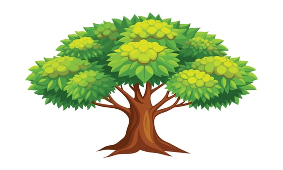 Chestnut tree outline isolated flat illustration on white background vector