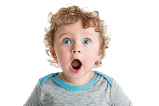 AI generated Surprised Baby with Wide Eyes png