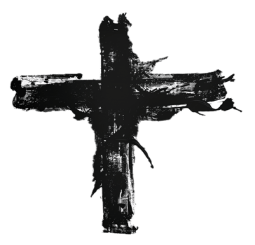 AI generated Abstract Black and White Cross Painting png