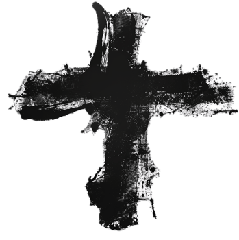AI generated Abstract Black and White Cross Painting png
