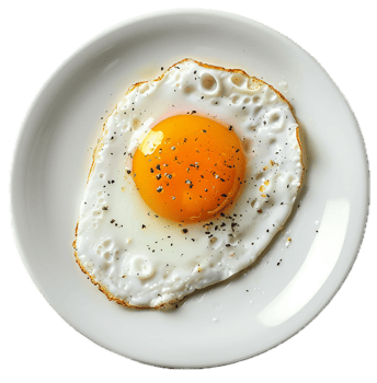 AI generated Sunny Side Up Egg on White Plate png