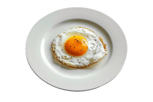 AI generated Sunny Side Up Egg on White Plate png
