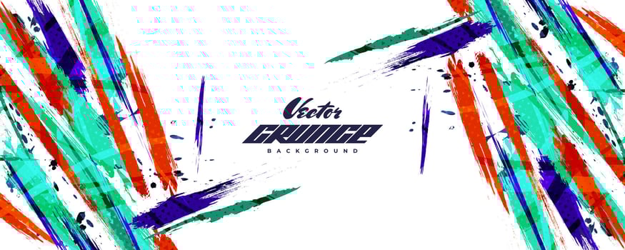 Abstract and Colorful Brush Background with Halftone Effect. Brush Stroke Illustration for Banner, Poster, or Sports Background. Scratch and Texture Elements For Design vector