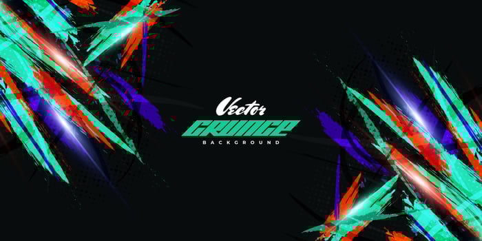 Abstract and Colorful Brush Background with Halftone Effect. Brush Stroke Illustration for Banner, Poster, or Sports Background. Scratch and Texture Elements For Design vector