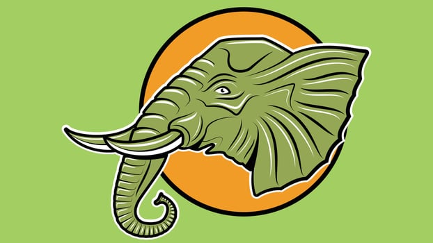 Circus elephant icon isolated illustration vector