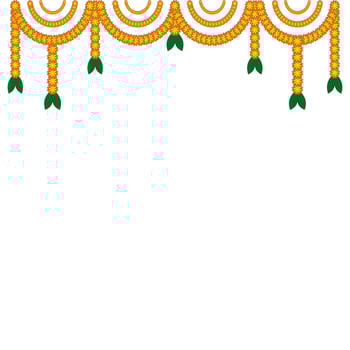 Indian Festival Door Toran Decoration With Marigold Design vector