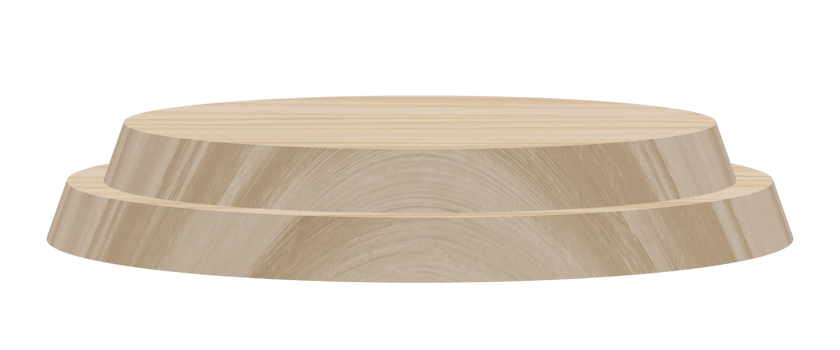 empty round or cylinder wood podium isolated with transparent background png