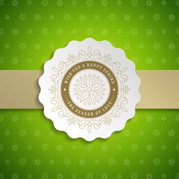 Spring typography quote label for poster or greeting card design. vector