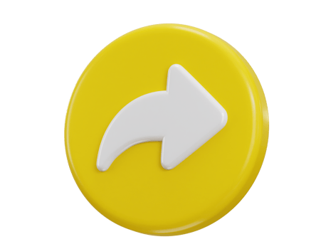 3d share icon with circle yellow button icon illustration png