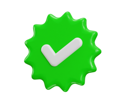 approved icon 3d rendering illustration png