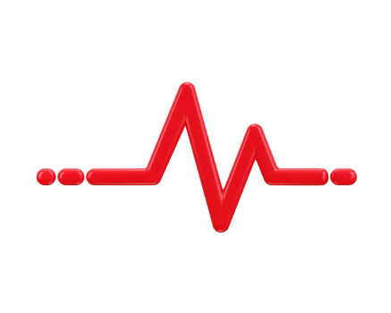 heartbeat pulse trace line 3d rendering illustration png
