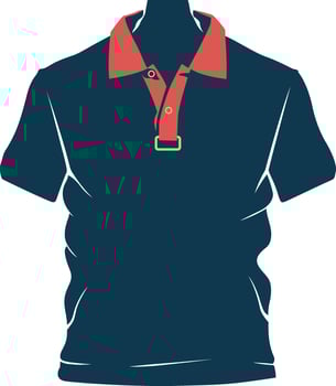 Mens Polo T-shirt with Tipping Detail. Fashion Illustration, ,Flat drawing. vector