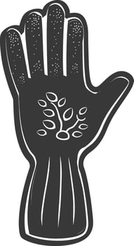 AI generated Silhouette oven glove black color only full vector