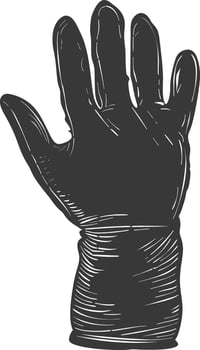 AI generated Silhouette oven glove black color only full vector