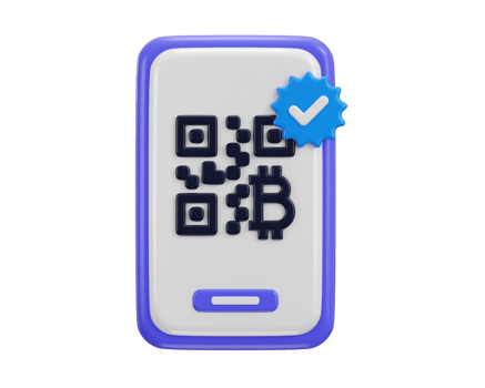 3d Smart phone with qr code scanner verified icon png