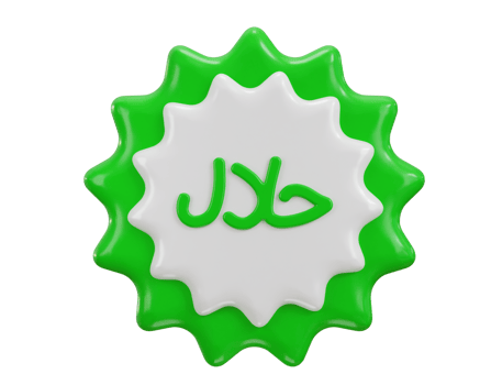 green halal badge icon 3d render png