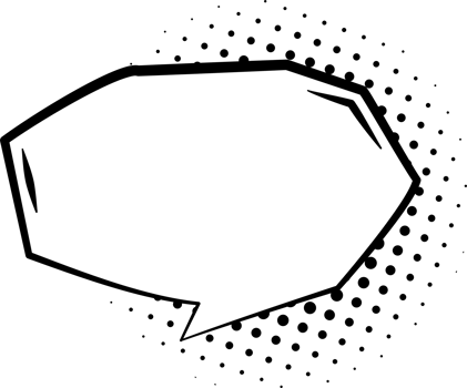 Pop art polka dots half tone black and white color speech bubble balloon icon sticker memo keyword planner text box banner, flat transparent element design png