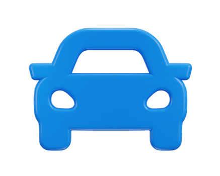 car icon 3d rendering illustration png