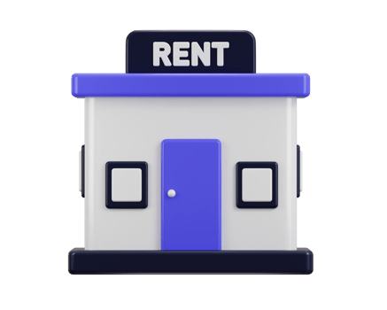 Home for rent icon 3d rendering illustration png