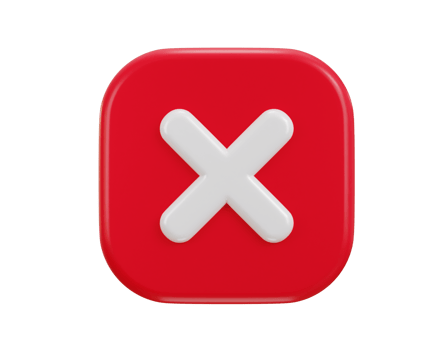 cross mark icon 3d render concept of rejection, false, delete and invalid icon illustration png