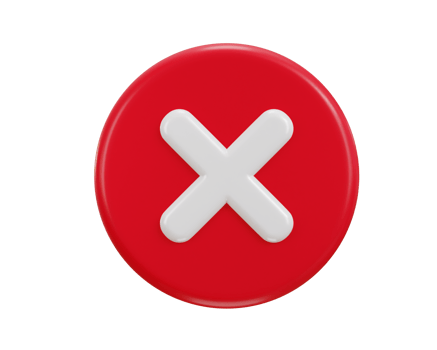 cross mark icon 3d render concept of rejection, false, delete and invalid icon illustration png