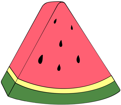Watermelon cut into triangular pieces. png