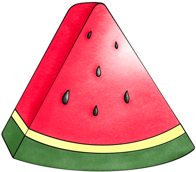 Watermelon cut into triangular pieces. png