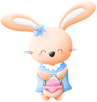 Easter bunny with easter egg png