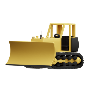 3D Illustration buldozer png