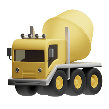 3D Illustration cement truck png