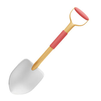 3D Illustration shovel png