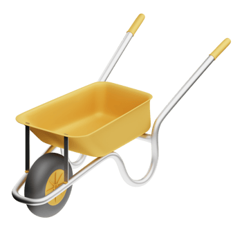 3D Illustration wheelbarrow png