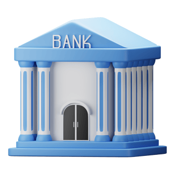 3D Illustration bank building png