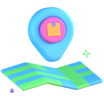 3D Illustration delivery map png