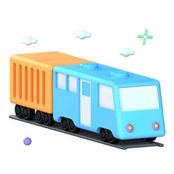 3D Illustration freight train png
