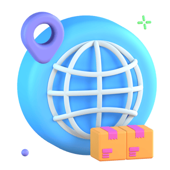 3D Illustration shipping international png