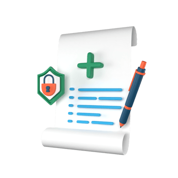 3D illustration health icon policy insurance png