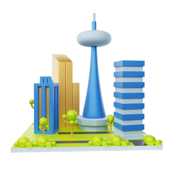 3D Illustration Real Estate cityscape png