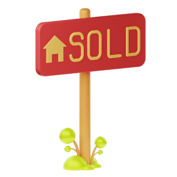 3D Illustration Real Estate sold sign png