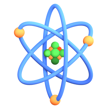 3D illustration education icon atom png