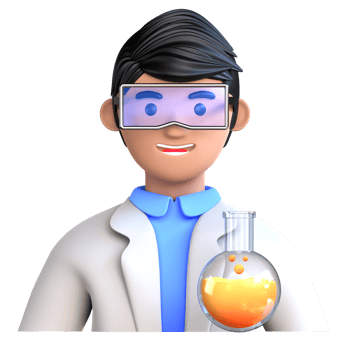 3D illustration education icon scientist male png