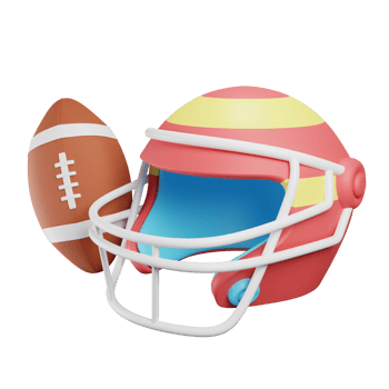 3D illustration sport icon american football png