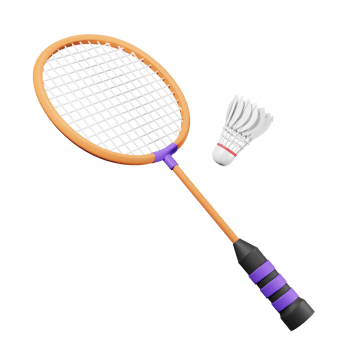 3D illustration sport icon badminton png