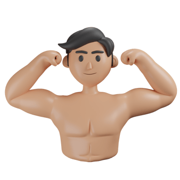 3D illustration sport icon body building png