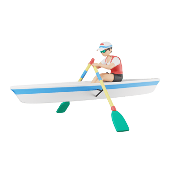 3D illustration sport icon rowing png