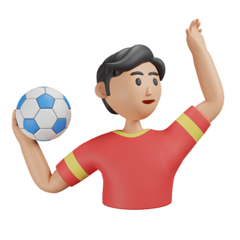 3D illustration sport icon handball png