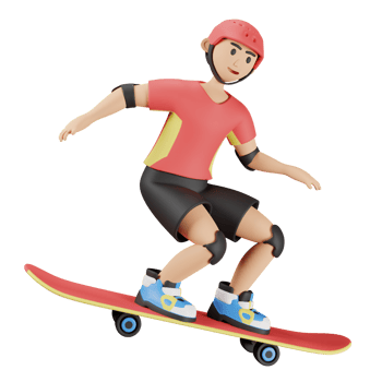 3D illustration sport icon skateboarding png