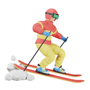 3D illustration sport icon skiing png